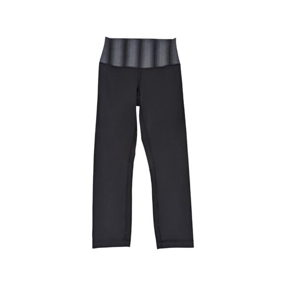 lululemon athletica Pants - Lululemon Wunder Under Crop II Legging Luon Roll Down Black Capilano Stripe Coal